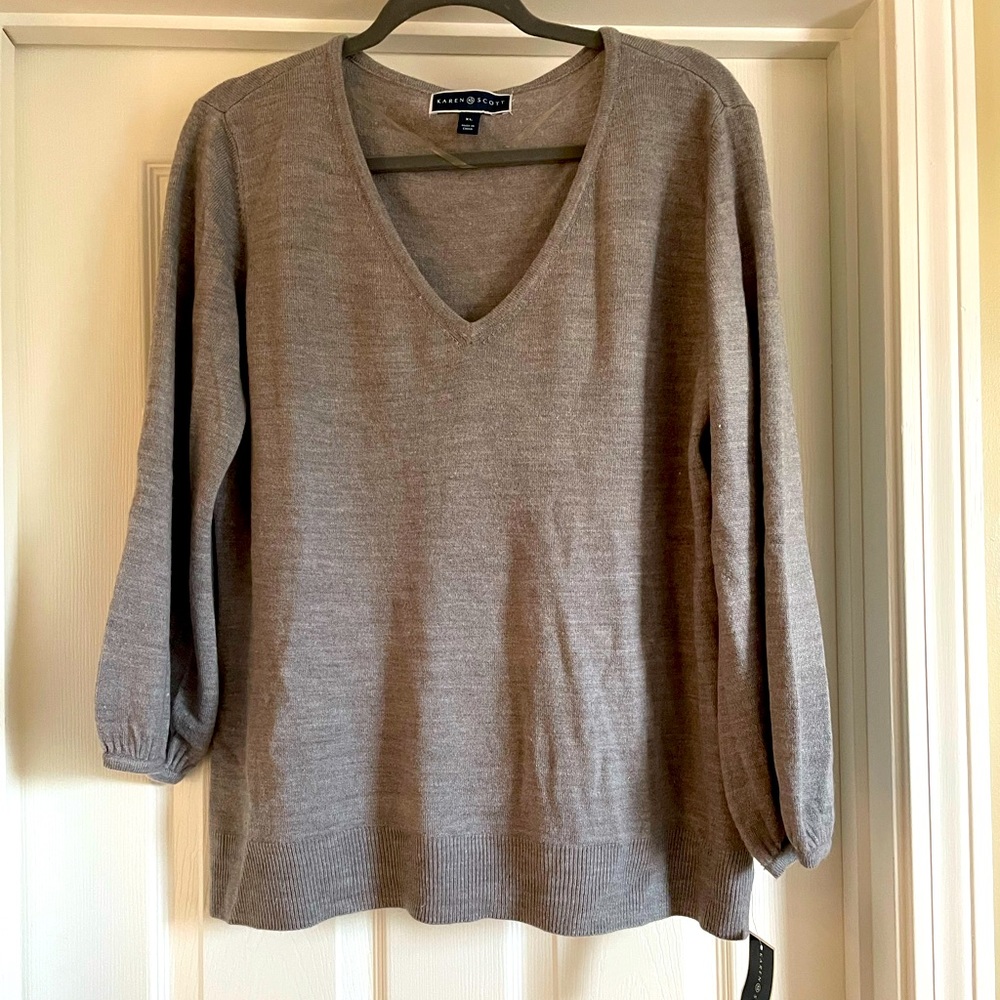 Karen Scott Puff Sleeve Sweater